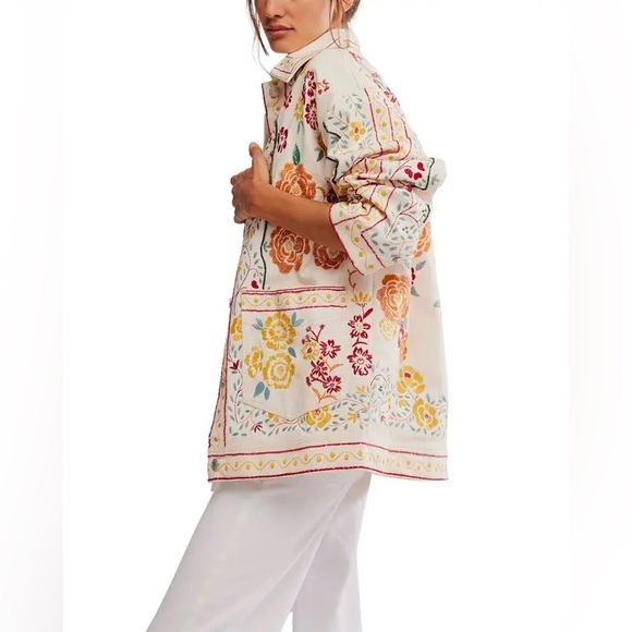 $498! Sold Out! FREE PEOPLE  Avery Embellished Jacket Pearled Ivory Small NEW - Picture 7 of 9